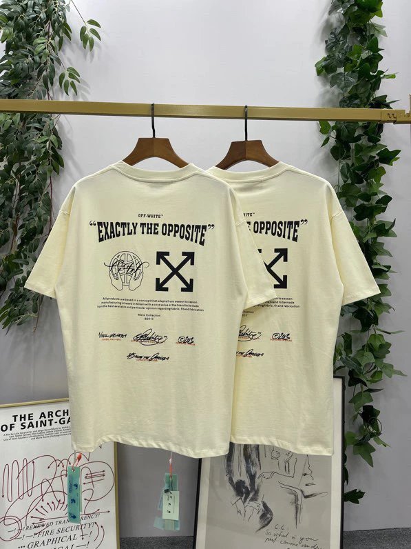 OFF-White T-shirt Top Version Counter Same Style Cotton Short Sleeve T T-shirt Men's and Women's Loose Summer Base Casual Half Sleeve