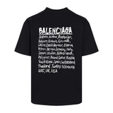 Balenciaga T-shirt Front and Back Hand-Painted Letters English Print logo round Neck Short Sleeve25ss New Pure Cotton Unisex Style T Casual T-Shirt Base Layer Shirt OS Loose Fit Half Sleeve Top Plus Size