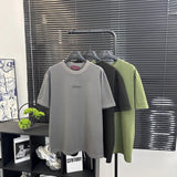 Gucci T-shirt Washed Chest Front Letter Embroidery logo round Neck Short Sleeve25ss New Pure Cotton Unisex Style T T-shirt OS Loose Fit Base Shirt Top Half Sleeve T-Shirt