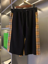 Burberry Shorts Side Stripe Embroidery logo Five-point Shorts25ss New Drawstring Casual Summer Pants5Two-in-One Casual Sweatpants for Men and Women, Pure Cotton Joggers