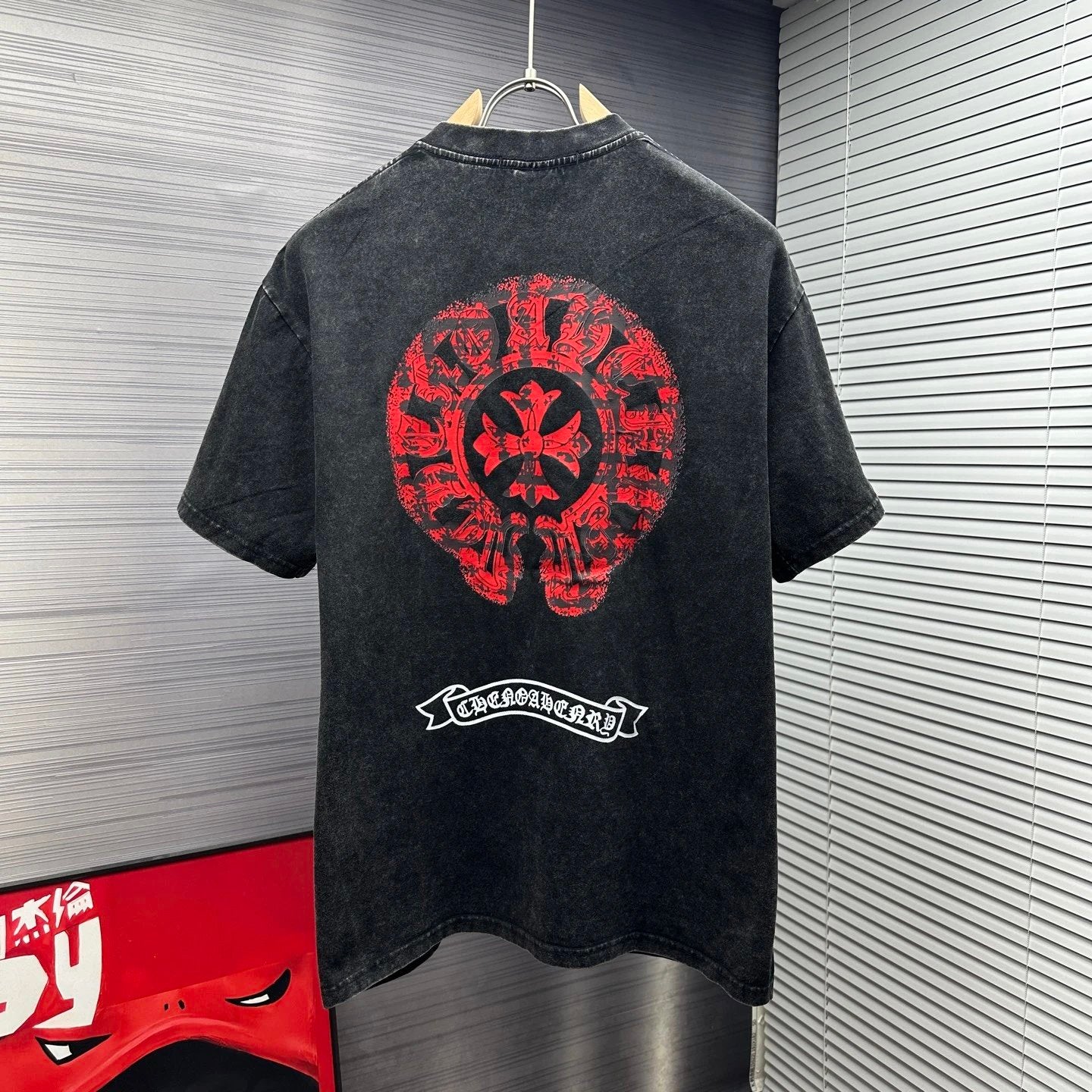 Chrome Hearts T-shirt Back with Horse Hoof Print logo round Neck Short Sleeve25ss New Pure Cotton Unisex Style T T-shirt OS Loose Fit Base Shirt Top Half Sleeve T-Shirt