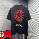 Chrome Hearts T-shirt Back with Horse Hoof Print logo round Neck Short Sleeve25ss New Pure Cotton Unisex Style T T-shirt OS Loose Fit Base Shirt Top Half Sleeve T-Shirt