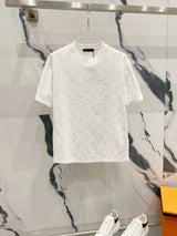 Louis Vuitton LV T-shirt Runway Style Logo Letter Clover LOGO Jacquard Logo Crew Neck Short Sleeve25ss New pure cotton T Unisex T-Shirt OS Loose Fit Base Shirt Top Half Sleeve T-Shirt