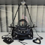 Balenciaga Bag Top version 【High Version Surrogate Shopping】2022New Latest Neocagole Motorcycle Bag Oil Wax Leather Genuine Leather Bag Backpack Shoulder Bag Crossbody Bag Rivet Diamond Motorcycle Bag Handbag Tote Bag