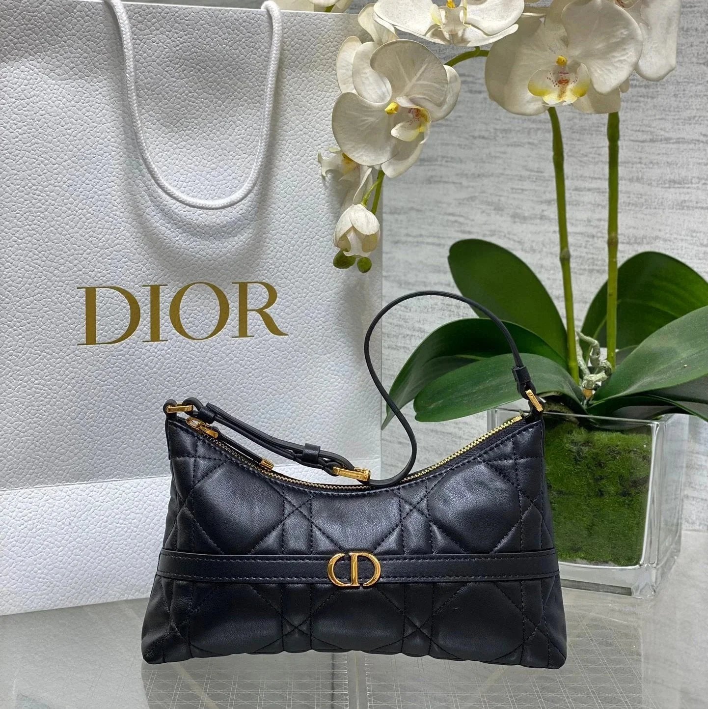 Dior Women's Bag Top version The Highest Version of Original Leather Surrogate Shopping Level2025Early Spring New Underarm Dumpling Bag Dumpling Making mini Shoulder Tote Women's Bag