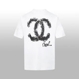 Chanel T-shirt Short Sleeve High Version Spring Summer New Short Sleeves T-shirt Hand-Painted Graffiti Couple's Popular Item