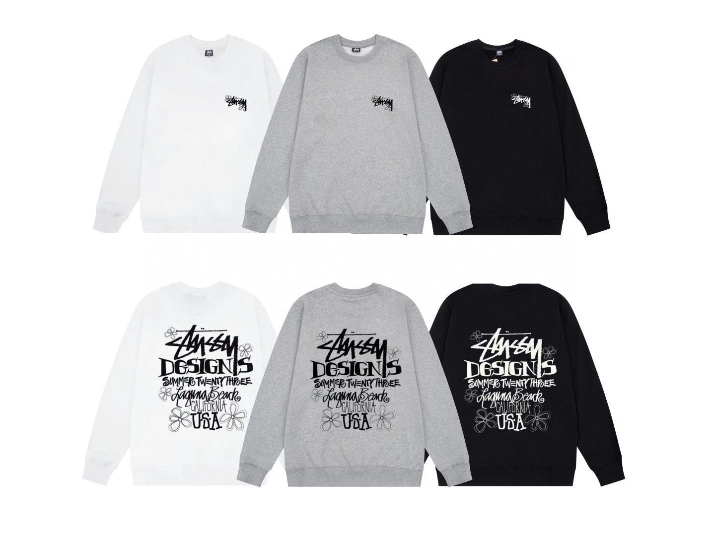 Stussy Hoodie Top Version Classic Dice Series round Neck Sweater Baby Boy and Girl Summer New