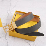 FENDI Belt Top version Belt Men's and Women's Belt Italy Imported Cowhide Leather Pure Original Leather Men's Belt Smooth Buckle Man's Belt3.8cm