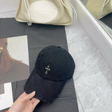 Chrome Hearts Hat Gold Label logo Baseball Cap Sunshade Sun Protection Duckbill Cap Large Head Circumference Slimming Face Curved Brim Versatile Sports Hat for Men and Women Couples Same Style