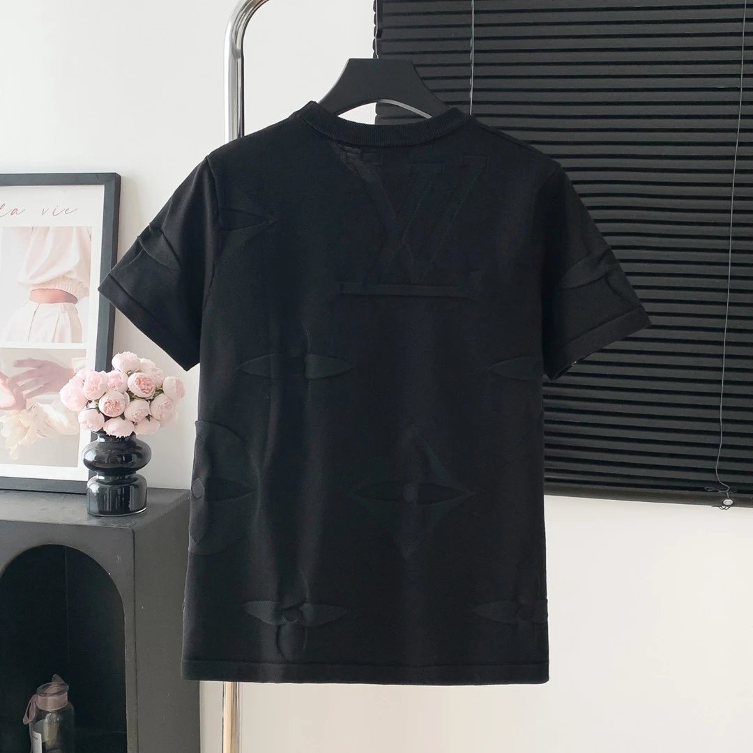 Louis Vuitton LV T-shirt Full Print Sweater logo round Neck Short Sleeve25ss New Product T Unisex T-Shirt OS Loose Fit Base Shirt Top Half Sleeve T-Shirt