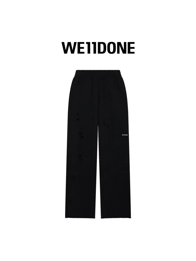 We11done Sweatpants Top Version for Men and Women24Early Spring New Loose Washed-out Distressed Trousers Pants Sweatpants