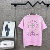 Chrome Hearts T-shirt Backside Gold Stamped Sanskrit Letters logo round Neck Short Sleeve25ss New Pure Cotton Unisex Style T T-shirt OS Loose Fit Base Shirt Half Sleeve T-Shirt Top Half Sleeve