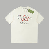 Gucci T-shirt Coiled Snake Pattern Print logo Year of the Snake Limited Edition Crew Neck Short Sleeve25ss New Pure Cotton Unisex Style T T-shirt OS Loose Fit Base Shirt Half Sleeve T-Shirt Top