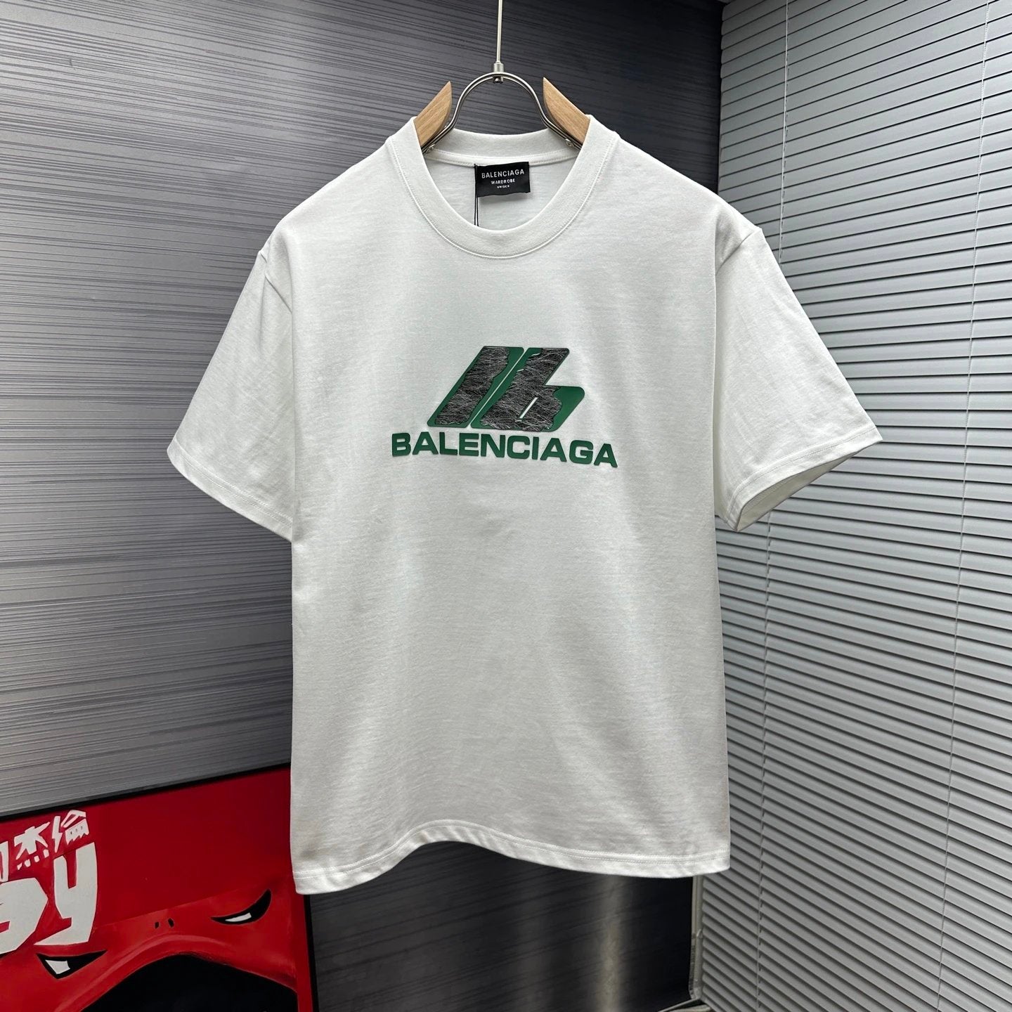 Balenciaga T-shirt Front Chest Embroidered Letter Print logo round Neck Short Sleeve25ss New Pure Cotton Unisex Style T Casual T-Shirt Base Layer Shirt OS Loose Fit Half Sleeve Top Plus Size