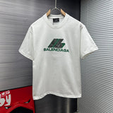 Balenciaga T-shirt Front Chest Embroidered Letter Print logo round Neck Short Sleeve25ss New Pure Cotton Unisex Style T Casual T-Shirt Base Layer Shirt OS Loose Fit Half Sleeve Top Plus Size