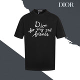 Dior T-shirt Chest Letter Logo Embroidery logo round Neck Short Sleeve25ss New pure cotton T Unisex T-Shirt OS Loose Fit Base Shirt Top Half Sleeve T-Shirt
