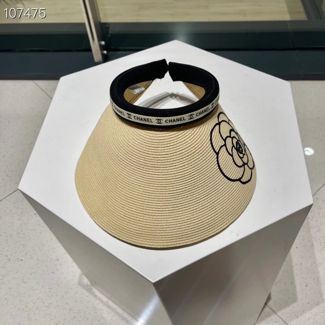 Chanel Hat High Quality New Fine Debate Camellia Topless Hat Super Sweet Super Lovely Small Empty Top，The Details and Texture Are Perfect！Colorful the Whole Summer Begins