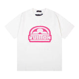 Louis Vuitton LV T-shirt Front Embroidered Knit logo round Neck Short Sleeve25ss New Pure Cotton Unisex Style T Casual T-Shirt Base Layer Shirt OS Loose Fit Half Sleeve Top Plus Size