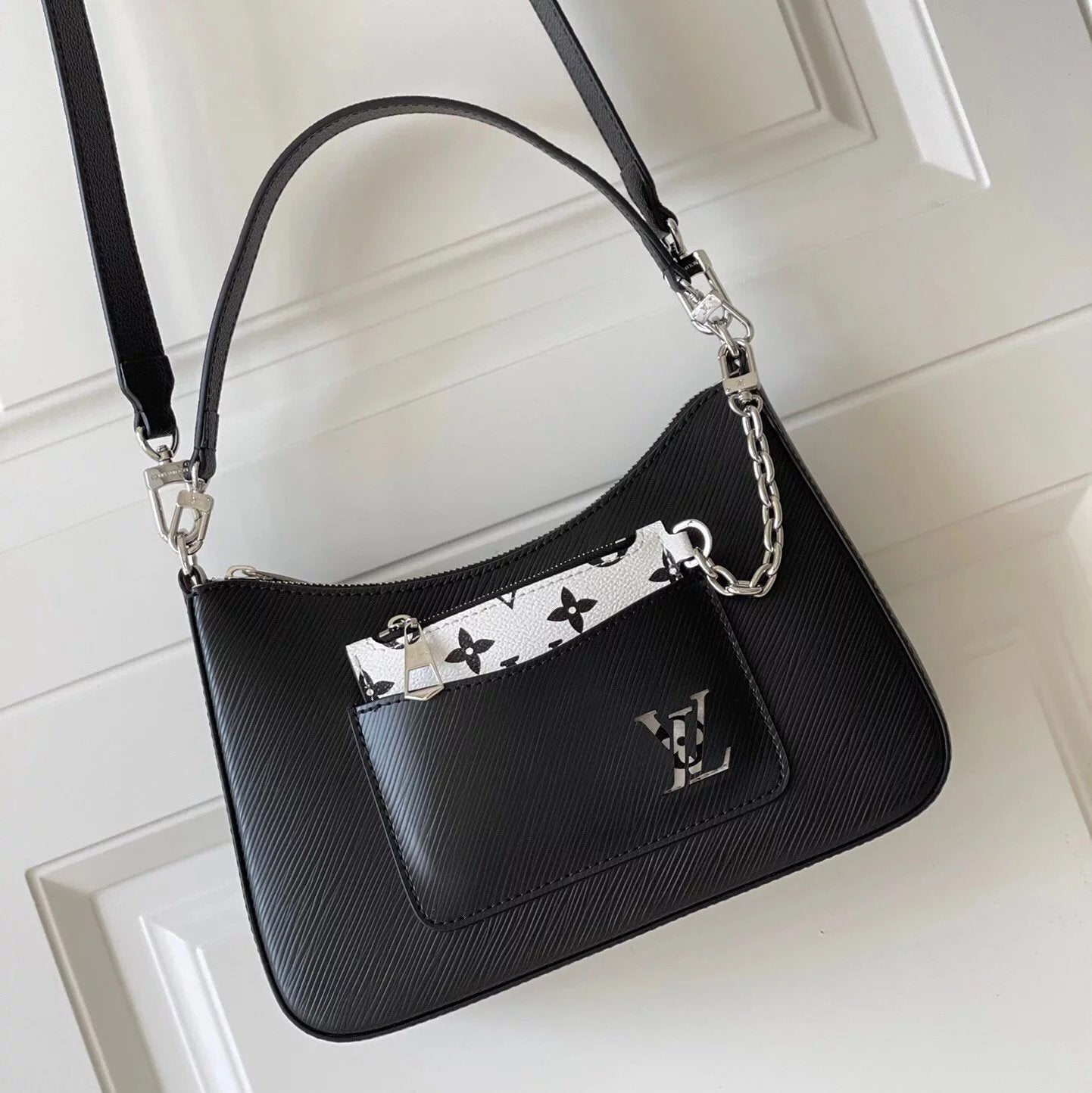 Louis Vuitton LV Women's Bag Top version 【Overseas Inspection-Free Edition】M21091M20999M20998Water Ripple Series MARELLINI Handbag Messenger Women's Bag Three-in-One Croissant Moon Bag Mahjong Bag Shoulder Bag Messenger Bag Handbag Hand Bag