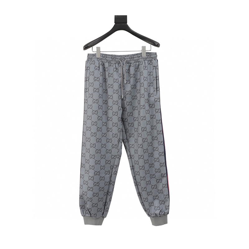 Gucci Sweatpants Full Printed Jacquard Net Tape Suit Trousers for Men and Women