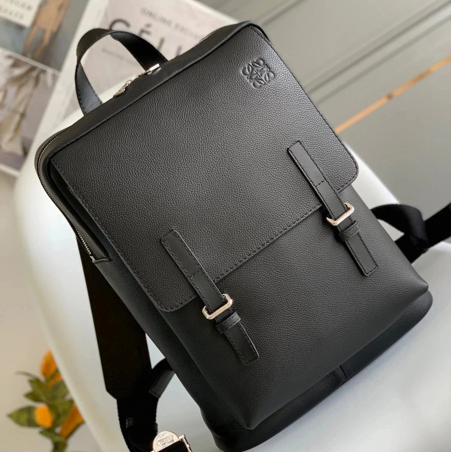LOEWE Backpack Top version 【Original Premium Version】New Backpack Latest Goya Series Couple Backpack Men's Backpack Travel Bag Business Bag Men's Backpack Schoolbag Large-Capacity Backpack Women's Backpack Women's Backpack Sports Bag with Grain Calfskin T