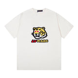 Louis Vuitton LV T-shirt Tiger Head Knit on Chest logo round Neck Short Sleeve25ss New Pure Cotton Unisex Style T T-shirt OS Loose Fit Base Shirt Top Half Sleeve T-Shirt