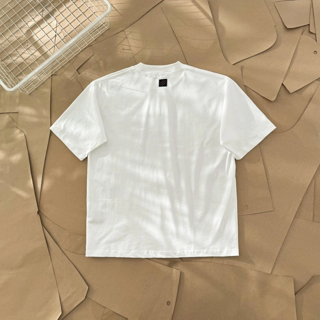 Louis Vuitton LV T-shirt Letter Earth Pattern Print on Chest logo round Neck Short Sleeve25ss New Pure Cotton Unisex Style T T-shirt OS Loose Fit Base Shirt Half Sleeve T-Shirt Top Half Sleeve