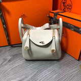 Hermes men's bag Top version 【H Handmade】2020Imported Calfskin Pure Hand Lindy Bag Doctor Bag Shoulder Handbag Medical Box Minilindy19cm26cm Women's Bag