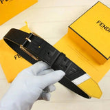 FENDI Belt Top version New Belt Men's First Layer Cowhide Pin Buckle Business Casual Belt Cowhide Print Trendy Belt