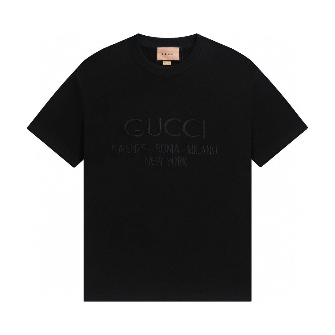 Gucci T-shirt Chest Letter Embroidery logo round Neck Short Sleeve25ss New pure cotton T Unisex T-Shirt OS Drop Shoulder Loose Fit Base Shirt Top T-Shirt Short Sleeve