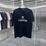 Balenciaga T-shirt Chest Personalized Brand Letter logo round Neck Short Sleeve25ss New Pure Cotton Unisex Style T T-shirt OS Loose Fit Base Shirt Half Sleeve T-Shirt Top Half Sleeve