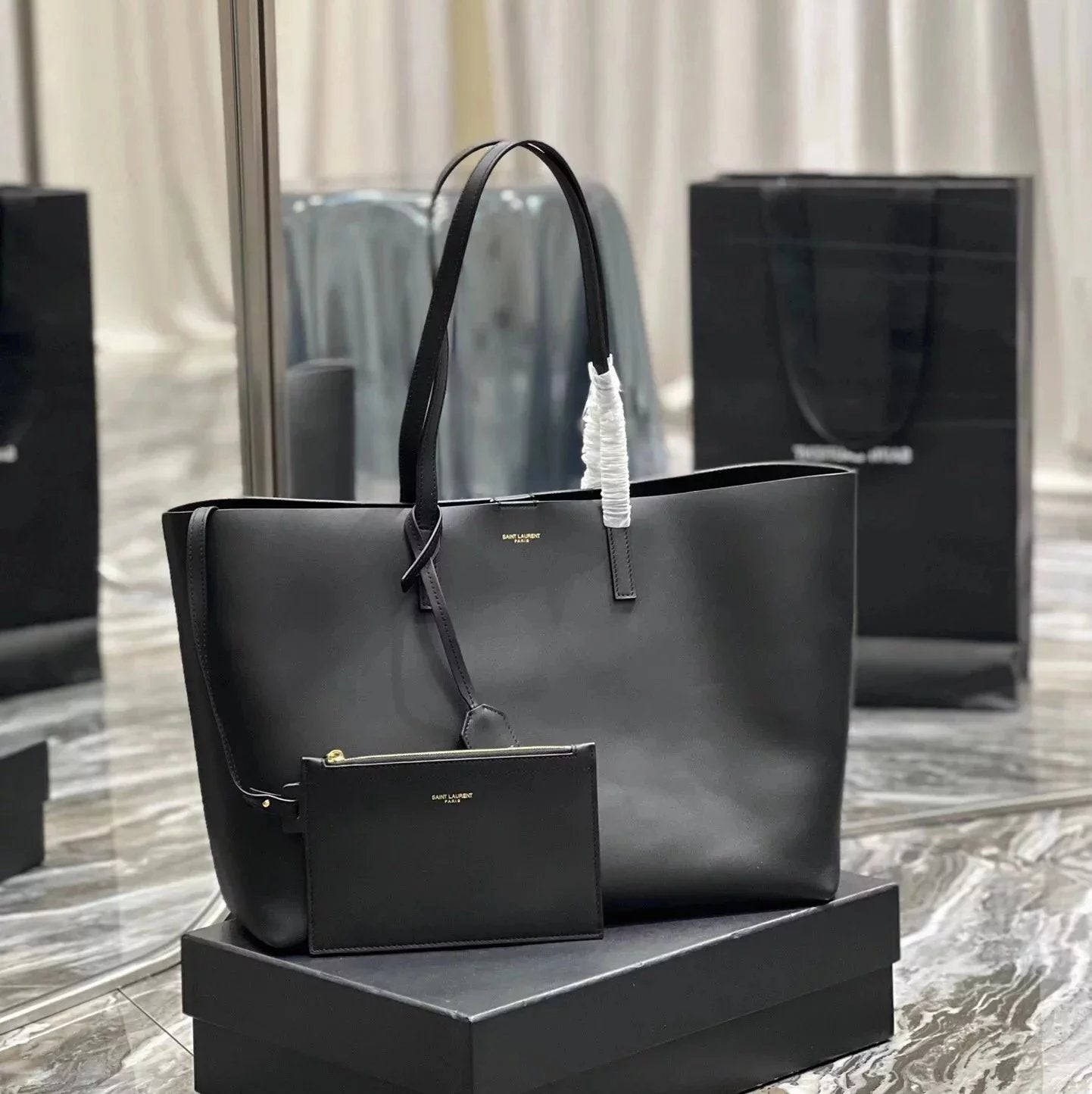 YSL Women's Bag Top version 【Original Leather Quality】2022New shopping bag shoppingtotebag Composite Bag Shopping Bag Imported South African Cowhide Oil Wax Cowhide Leather Women's Bag New Tote Bag Tote Bag Handbag Backpack Casual Bag Women's Bag