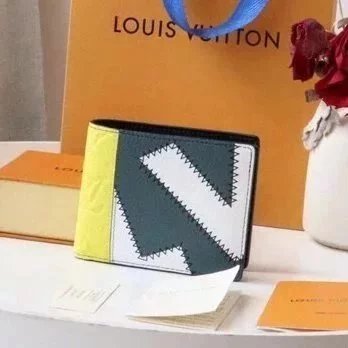 Louis Vuitton LV Wallets/Clutches Top version 2022New Patchwork Plain Leather Wallet Men's the Suit Wallet Two Fold Two Fold Long Zip Wallet Presbyopic Fashion Wallet Clutch Men's Short Wallet Card Holder Coin Purse