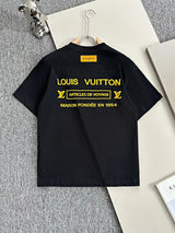 Louis Vuitton LV T-shirt Backside Letter Print logo round Neck Short Sleeve25ss New Pure Cotton Unisex Style T T-shirt OS Loose Fit Base Shirt Top Half Sleeve T-Shirt