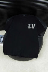 Louis Vuitton LV T-shirt Embroidery on the chest logo round Neck Short Sleeve25ss New pure cotton T Unisex T-Shirt OS Loose Fit Base Shirt Top Half Sleeve T-Shirt