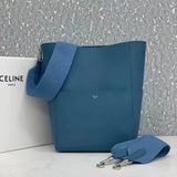 Celine women's bag Top version 【Level Surrogate Shopping】Large Size SeauSangleBucket Large Bucket Bag tote Tote Bag Litchi Grain Cowhide Commuter Bag Celine Women's Bag Mummy Bag sangle Bucket Bag Large