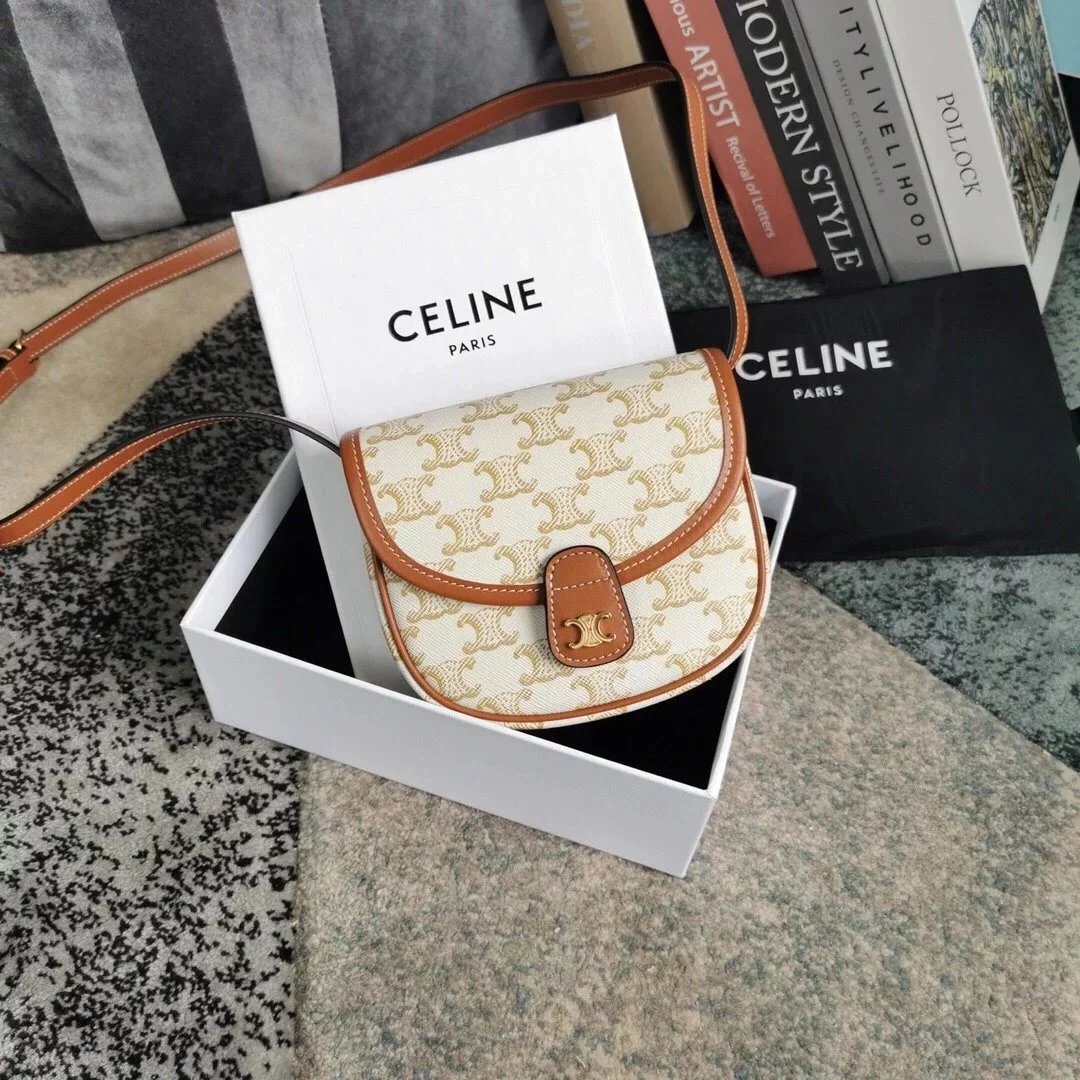 Celine women's bag Top version 【Surrogate Shopping Edition】New Saddle Bag Starting BESA Mini Saddle Bag Crossbody Bag mini Women's Bag