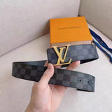 Louis Vuitton LV Belt Belt Classic Black for Men Flower Button Double-Sided Cowhide Casual Belt Buckle Business Genuine Leather Pants Belt Women