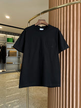 Burberry T-shirt Chest Logo Round Embroidery logo round Neck Short Sleeve25ss New Pure Cotton Unisex Style T T-shirt OS Loose Fit Base Shirt Top Half Sleeve T-Shirt