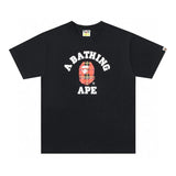 Bape T-shirt Top Version Fashion Brand Small Icon Embroidered Men's and Women's Short Sleeve T T-shirt Couple Cotton Printed round Neck Half Sleeve