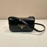 PRADA Bag Top version Version Latest Enamel Metal Triangle Logo Badge Calfskin Underarm Bag Crossbody Bag Calfskin Messenger Bag Shoulder Bag Underarm Bag Handbag Women's Bag1BD339