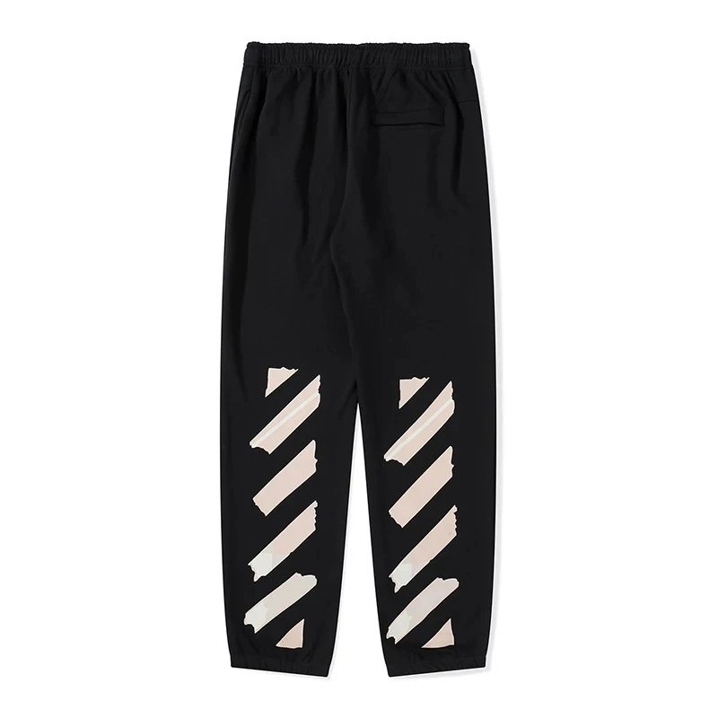 OFF-White Sweatpants Top Experienced Fashion Brand Sports Tape Casual Pants Basic Printed Diagonal Striped Sweatpants Men and Women Couple Trousers