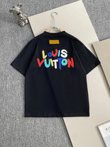 Louis Vuitton LV T-shirt Back Colorful Letter Foam Print logo round Neck Short Sleeve25ss New Pure Cotton Unisex Style T T-shirt OS Loose Fit Base Shirt Top Half Sleeve T-Shirt