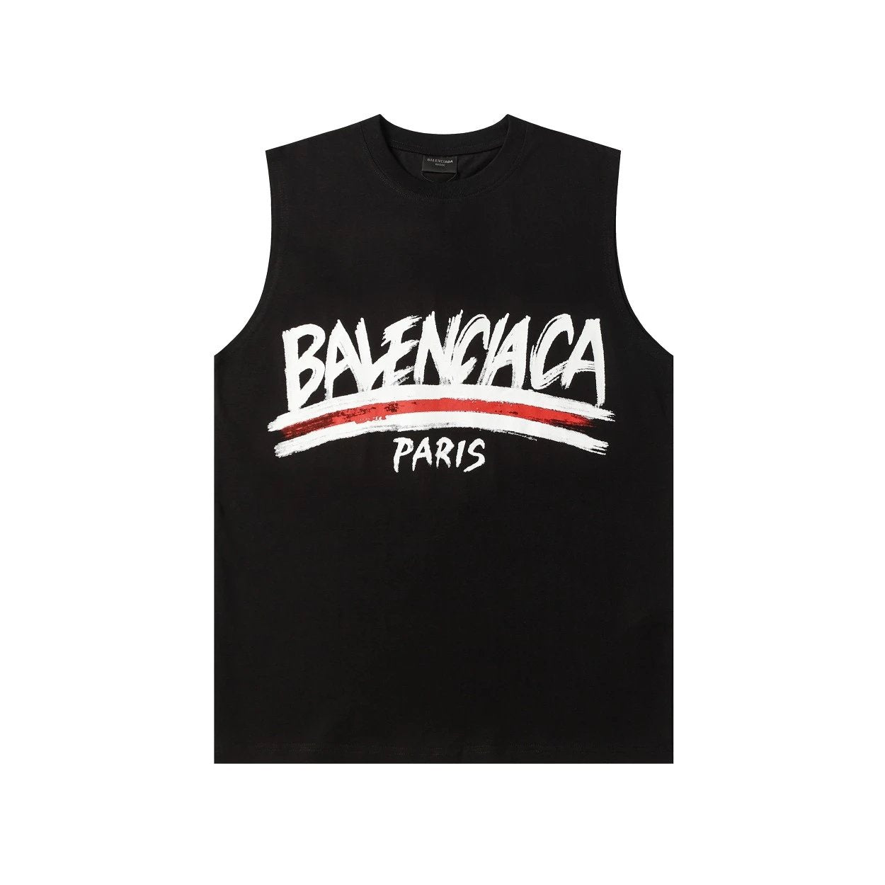Balenciaga T-shirt Front and Back Cola Graffiti Print logo Sleeveless Short Sleeve Sleeveless Vest25ss New Pure Cotton Unisex Base Shirt Top Half Sleeve T T-shirt OS Loose Fit T-Shirt