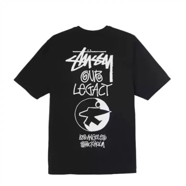 Stussy T-shirt Top Version Counter Same Style Pure Cotton Summer Men's and Women's Same Fashion Loose All-Matching2024New Short Sleeve T T-shirt