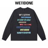 We11done Hoodie Top Version Zhao Lusi Yang Mi Long Sleeve T T-shirt Color Graffiti Letters Gradient Spring and Autumn