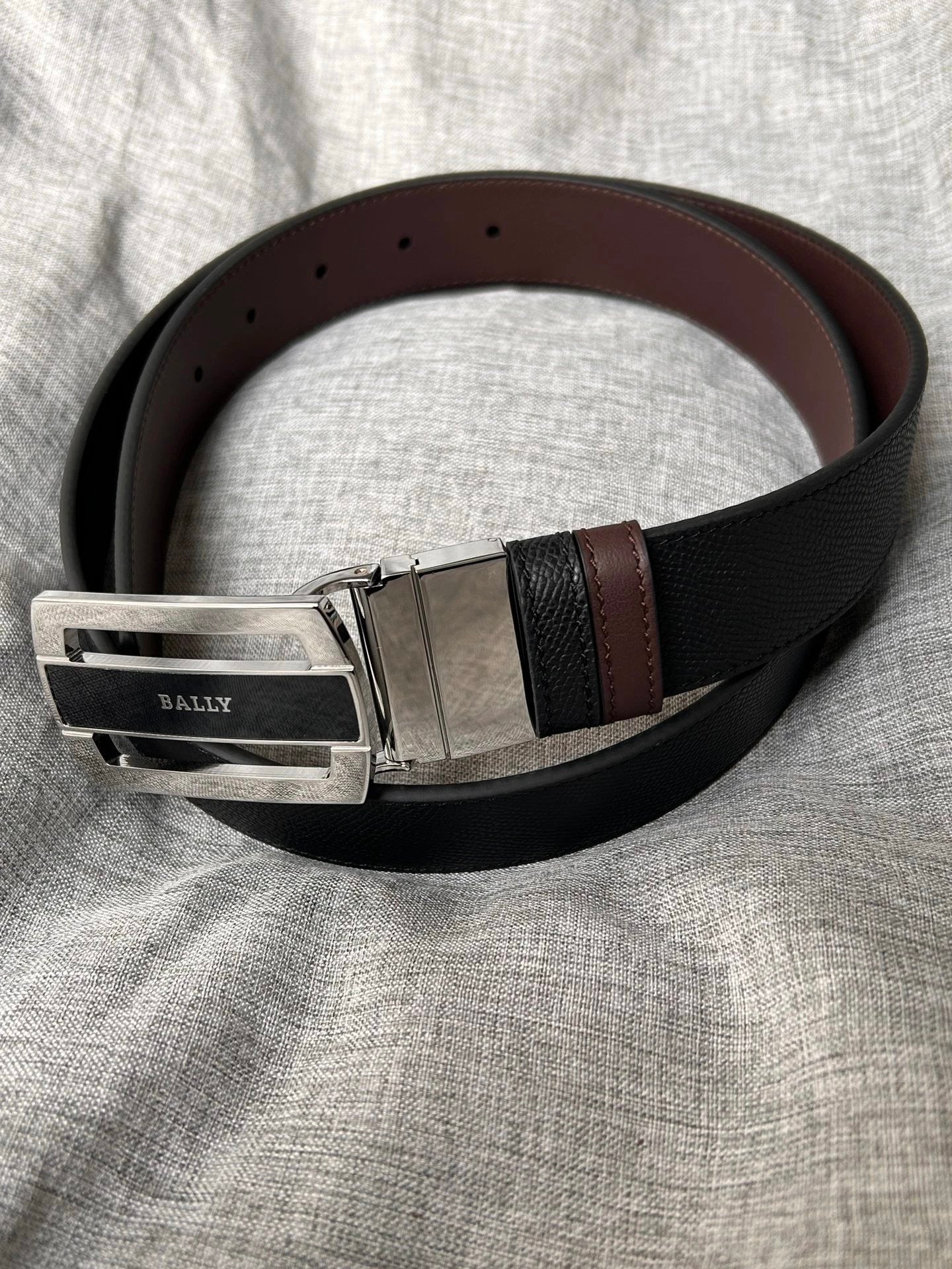 Bally Belt Top version Original Single Belt Counter New Men's Double-Sided Casual Business Belt Wide3.4cm Double-Sided Head Layer Cowhide Belt First Layer Cow Leather Belt Men and Women Business Casual Belt Belt Men's Leather Belt