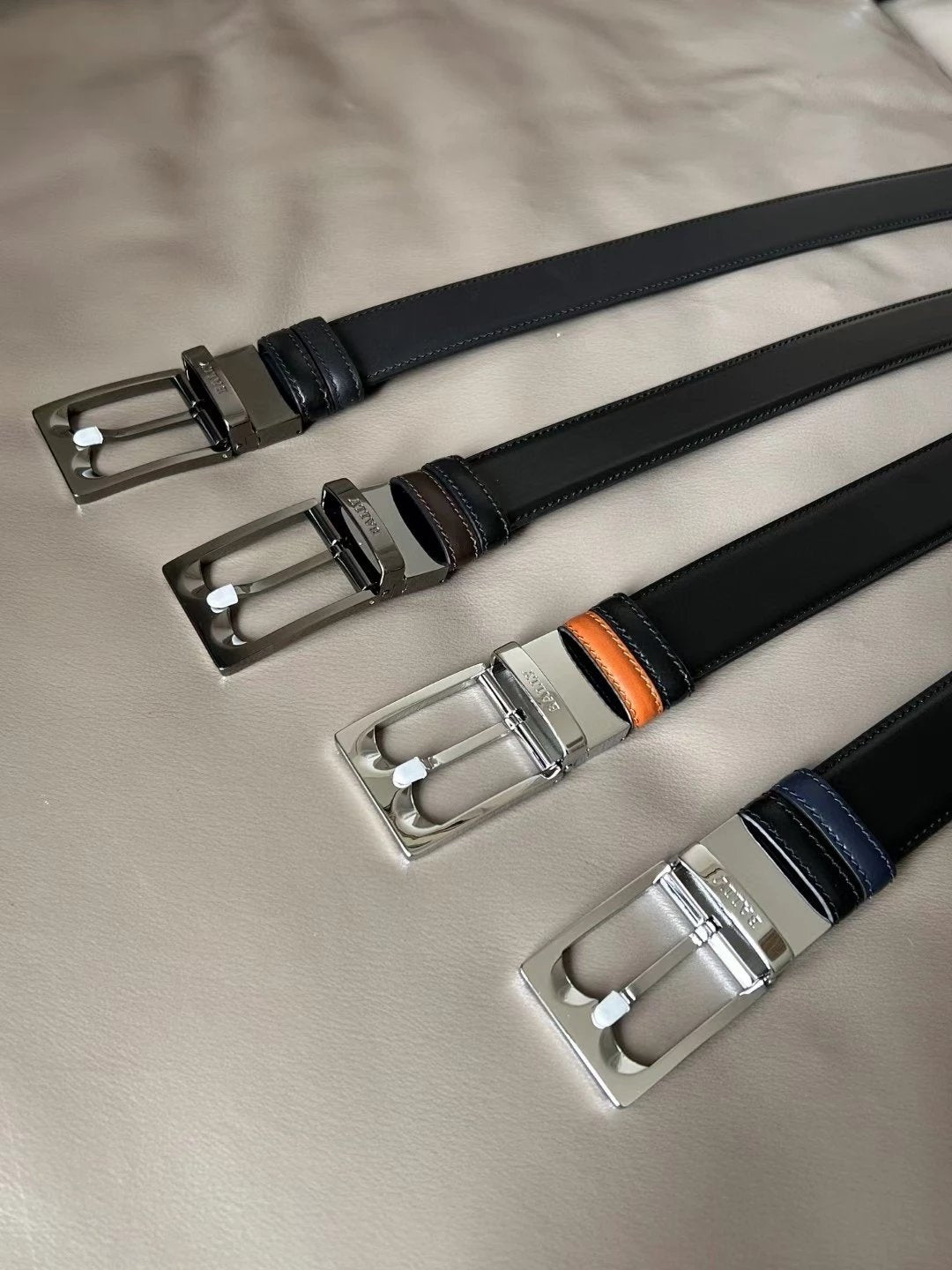 Bally Belt Top version Original Single Belt Counter New Men's Double-Sided Casual Business Belt Wide3.4cm Double-Sided Head Layer Cowhide Belt First Layer Cow Leather Belt Men and Women Business Casual Belt Belt Men's Leather Belt