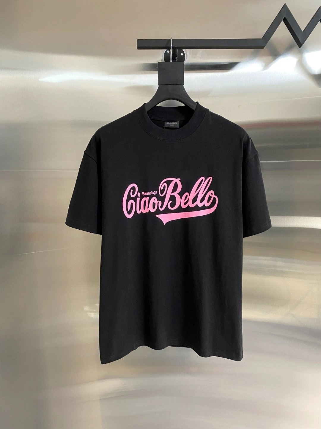 Balenciaga T-shirt Chest Letter Print logo round Neck Short Sleeve25ss New pure cotton T Unisex T-Shirt OS Drop Shoulder Loose Fit Base Shirt Top T-Shirt Short Sleeve