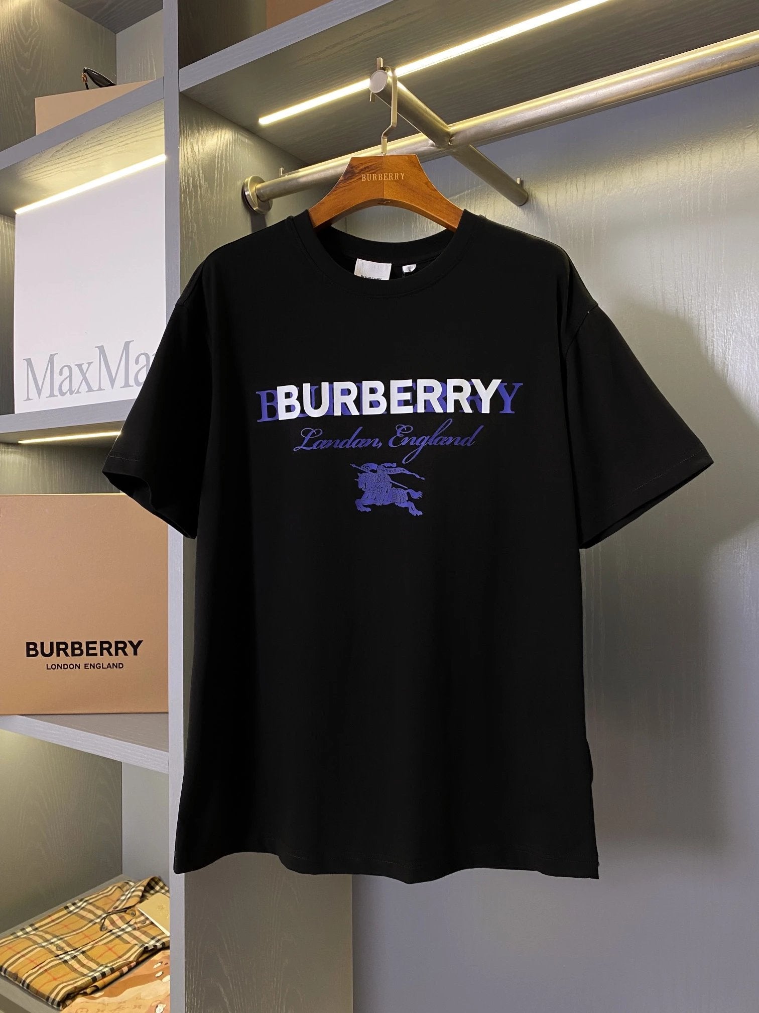 Burberry T-shirt Double Micro-label Small Print logo round Neck Short Sleeve25ss New pure cotton T Unisex T-Shirt OS Loose Fit Base Shirt Top Half Sleeve T-Shirt